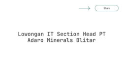 Lowongan IT Section Head PT Adaro Minerals Blitar
