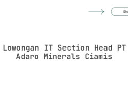 Lowongan IT Section Head PT Adaro Minerals Ciamis Tahun 2025 (Apply Now)