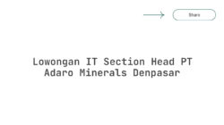 Lowongan IT Section Head PT Adaro Minerals Denpasar