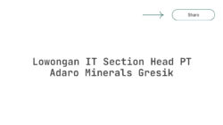 Lowongan IT Section Head PT Adaro Minerals Gresik