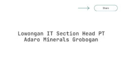 Lowongan IT Section Head PT Adaro Minerals Grobogan