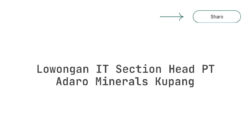 Lowongan IT Section Head PT Adaro Minerals Kupang