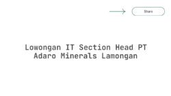 Lowongan IT Section Head PT Adaro Minerals Lamongan