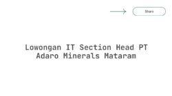 Lowongan IT Section Head PT Adaro Minerals Mataram