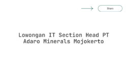 Lowongan IT Section Head PT Adaro Minerals Mojokerto
