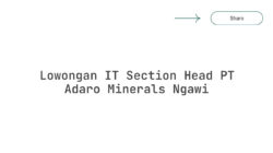 Lowongan IT Section Head PT Adaro Minerals Ngawi