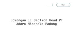 Lowongan IT Section Head PT Adaro Minerals Padang