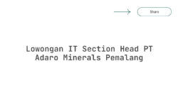 Lowongan IT Section Head PT Adaro Minerals Pemalang