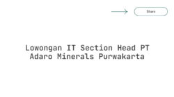 Lowongan IT Section Head PT Adaro Minerals Purwakarta