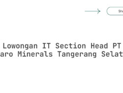 Lowongan IT Section Head PT Adaro Minerals Tangerang Selatan Tahun 2025 (Lamar Sekarang)