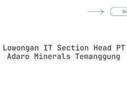 Lowongan IT Section Head PT Adaro Minerals Temanggung Tahun 2025 (Resmi)