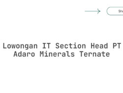 Lowongan IT Section Head PT Adaro Minerals Ternate Tahun 2025 (Resmi)