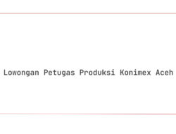 Lowongan Petugas Produksi Konimex Aceh Tahun 2025