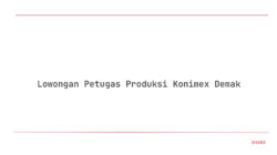 Lowongan Petugas Produksi Konimex Demak